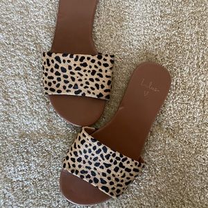 Lulu's animal print slides